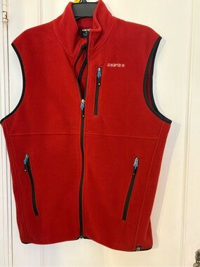 Red Fleece Vest - Women’s Sleeveless Jacket